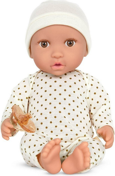 Изображение товара Пупс с аксессуарами LullaBaby В бежевой пижаме в горошек и шапочке / LBY7215