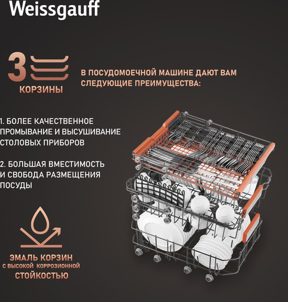 Изображение товара Посудомоечная машина Weissgauff BDW 4536 D Inverter AutoOpen Infolight