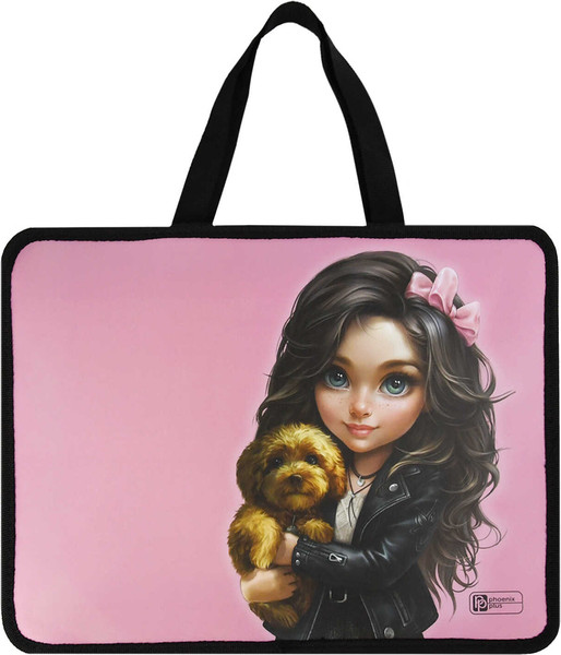 Изображение товара Папка-портфель Феникс+ Брюнетка с собачкой / 69274