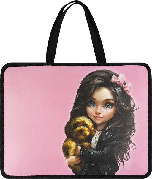 Изображение товара Папка-портфель Феникс+ Брюнетка с собачкой / 69274