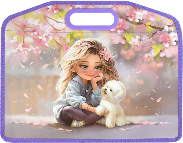 Изображение товара Папка для тетрадей Феникс+ Блондинка с собакой / 69280