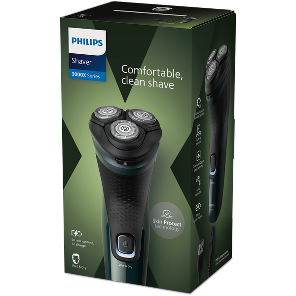 Изображение товара Электробритва Philips X3002/00 (зеленый/черный)