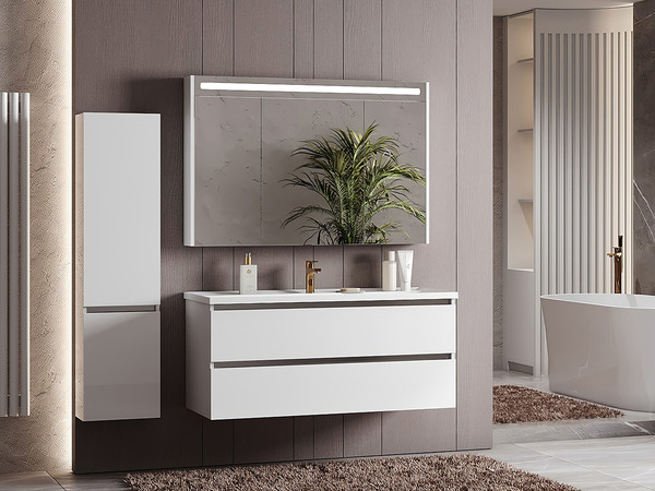 Изображение товара Шкаф с зеркалом для ванной Belux Бристоль ВШ 120 (1, белый глянцевый)