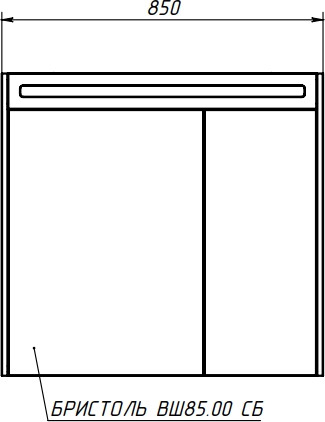 Изображение товара Шкаф с зеркалом для ванной Belux Бристоль ВШ 85 (1, белый глянцевый)