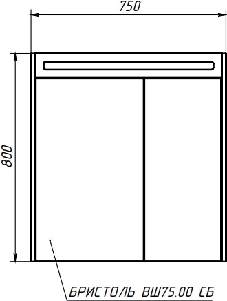 Изображение товара Шкаф с зеркалом для ванной Belux Бристоль ВШ 75 (1, белый глянцевый)