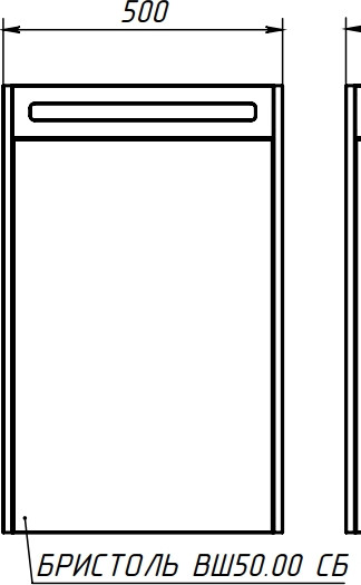 Изображение товара Шкаф с зеркалом для ванной Belux Бристоль ВШ 50 (1, белый глянцевый)