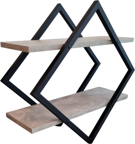 Изображение товара Полка Allerd Ромб 50x50 / 4070210500 (черный муар/бетон)