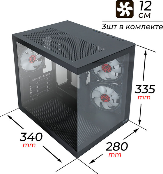 Изображение товара Корпус для компьютера Ginzzu V150 Cube