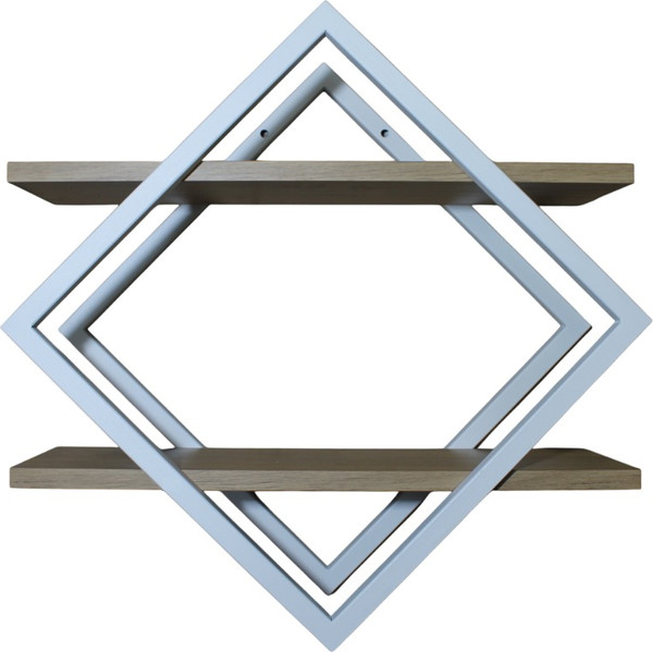 Изображение товара Полка Allerd Ромб 50x50 / 4070110600 (белый муар/дуб нокс)