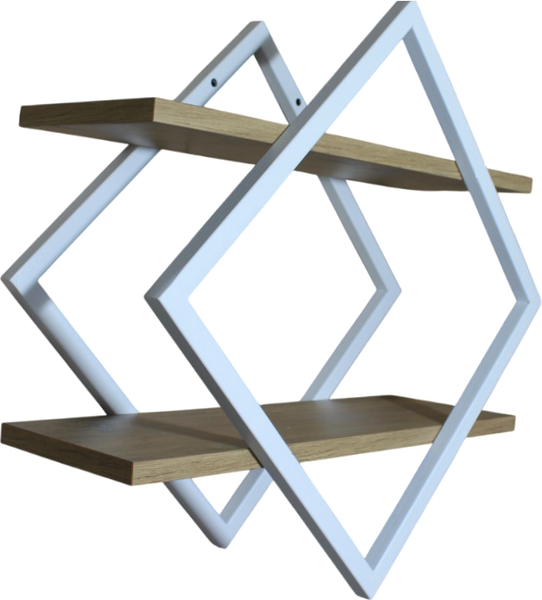 Изображение товара Полка Allerd Ромб 50x50 / 4070110600 (белый муар/дуб нокс)