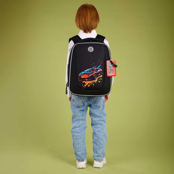 Изображение товара Школьный рюкзак Grizzly RAf-593-3 (черный)