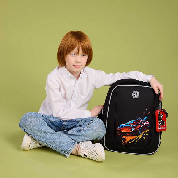 Изображение товара Школьный рюкзак Grizzly RAf-593-3 (черный)