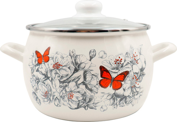 Изображение товара Кастрюля Лысьвенские эмали Яблоневый цвет 4210АП2/4Жм