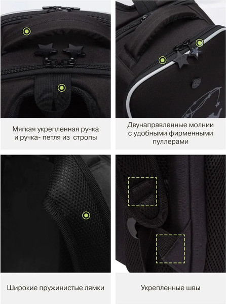 Изображение товара Школьный рюкзак Grizzly RAw-594-6 (черный/разноцветный)