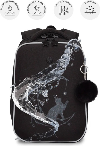 Изображение товара Школьный рюкзак Grizzly RAw-594-6 (черный/разноцветный)