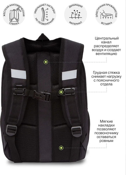 Изображение товара Школьный рюкзак Grizzly RAw-594-6 (черный/разноцветный)