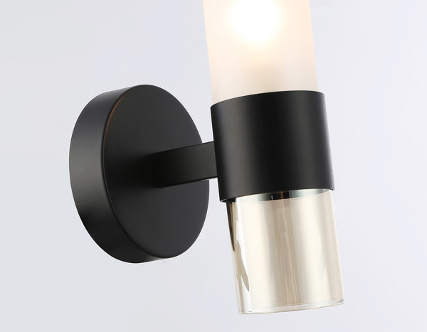 Изображение товара Бра Ambrella LH55106 BK/FR/TI (черный/белый матовый/янтарь)