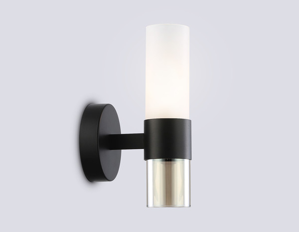 Изображение товара Бра Ambrella LH55106 BK/FR/TI (черный/белый матовый/янтарь)