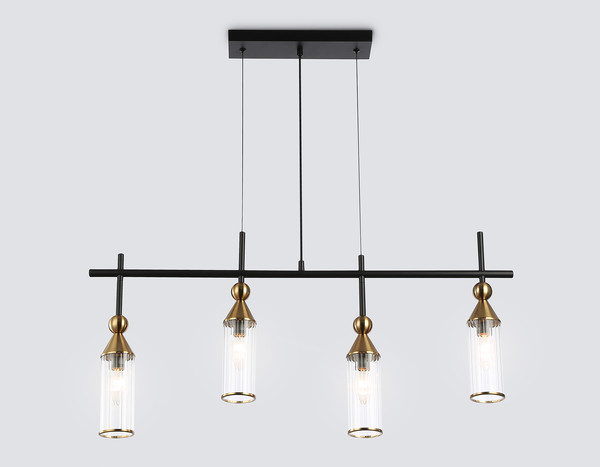 Изображение товара Люстра Ambrella LH55254/4 BK/BS/CL (черный/латунь/прозрачный)