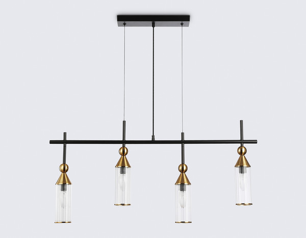 Изображение товара Люстра Ambrella LH55254/4 BK/BS/CL (черный/латунь/прозрачный)