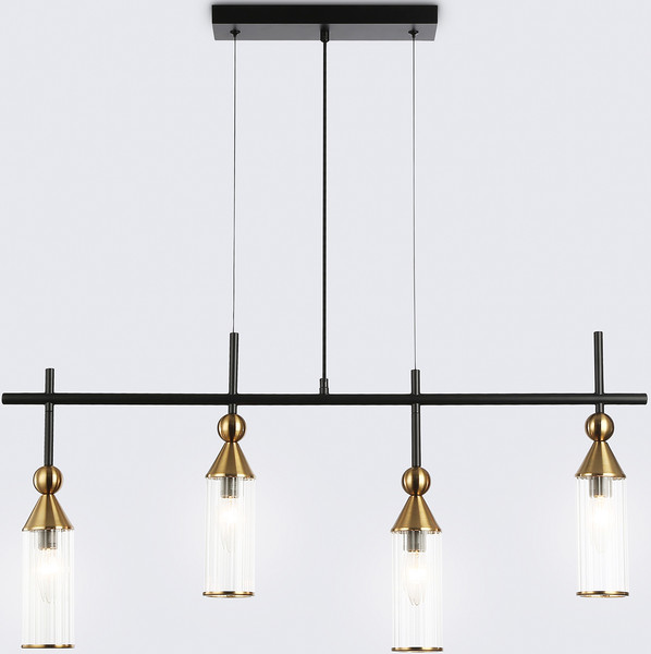 Изображение товара Люстра Ambrella LH55254/4 BK/BS/CL (черный/латунь/прозрачный)