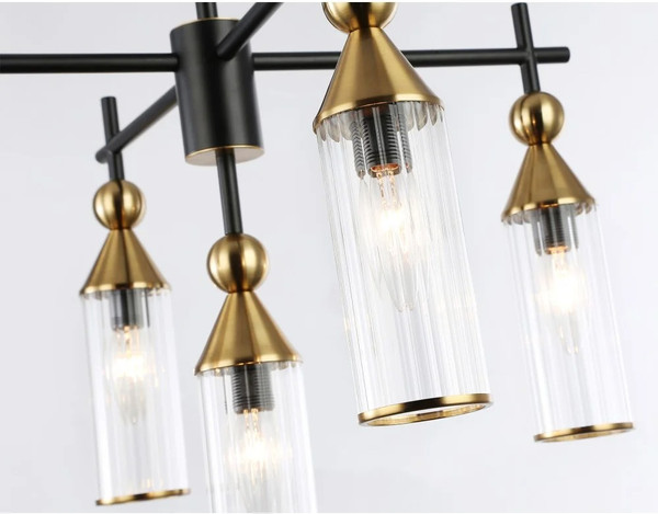 Изображение товара Люстра Ambrella LH55256/5 BK/BS/CL (черный/латунь/прозрачный)