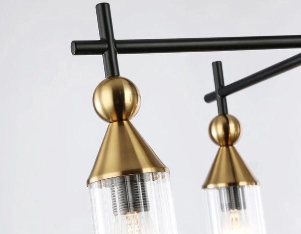 Изображение товара Люстра Ambrella LH55256/5 BK/BS/CL (черный/латунь/прозрачный)