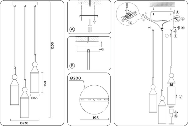 Изображение товара Люстра Ambrella LH55272/3 BS/FR (латунь/белый матовый)