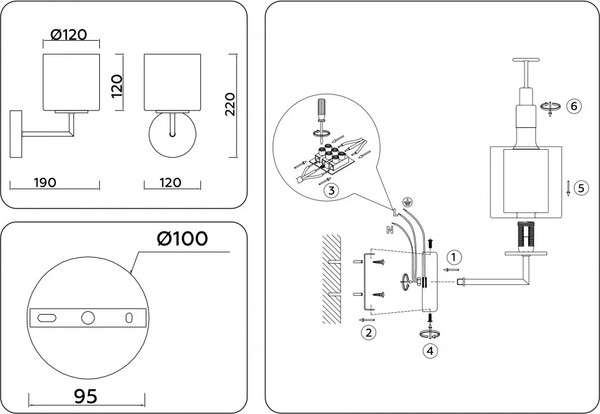 Изображение товара Бра Ambrella LH56005 СH/FR (хром/белый матовый)