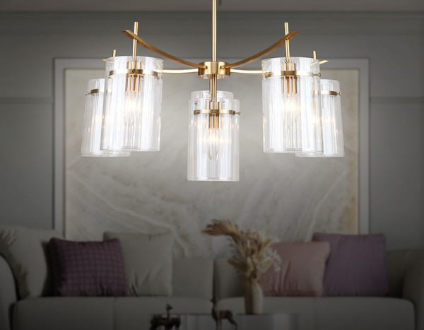 Изображение товара Люстра Ambrella LH56031/5+1 BS/CL (латунь/прозрачный)