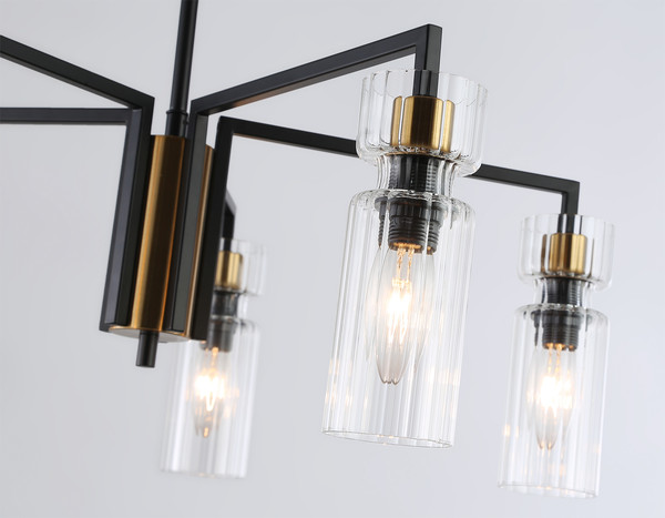 Изображение товара Люстра Ambrella LH56113/5 BK/BS/CL (черный/латунь/прозрачный)