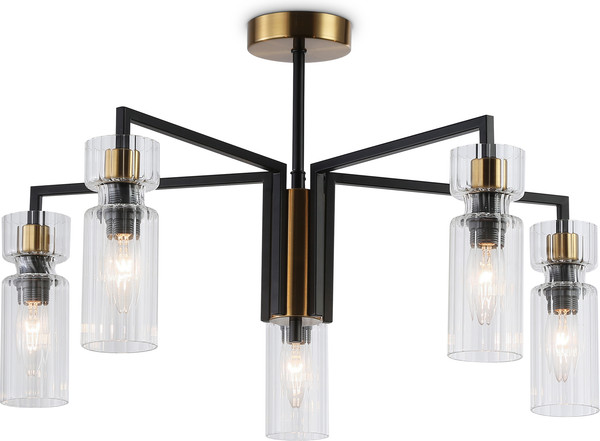 Изображение товара Люстра Ambrella LH56113/5 BK/BS/CL (черный/латунь/прозрачный)