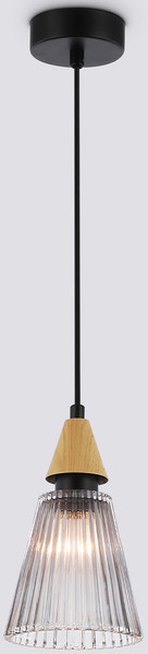 Изображение товара Потолочный светильник Ambrella LH58111 BK/LW/SM (черный/светлое дерево/дымчатый)