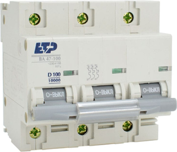 Изображение товара Выключатель автоматический ETP ВА 47-100 3P 100А (D) 10кА / 11549