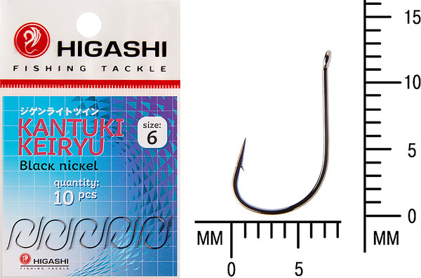 Изображение товара Набор крючков рыболовных Higashi Kantuki Keiryu #6 Black Nickel / 01368