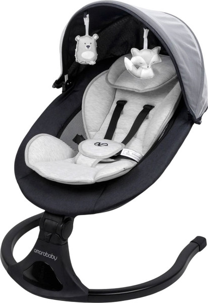Изображение товара Детский шезлонг Amarobaby Funny Swing / AB24-22FUN/09 (черный)