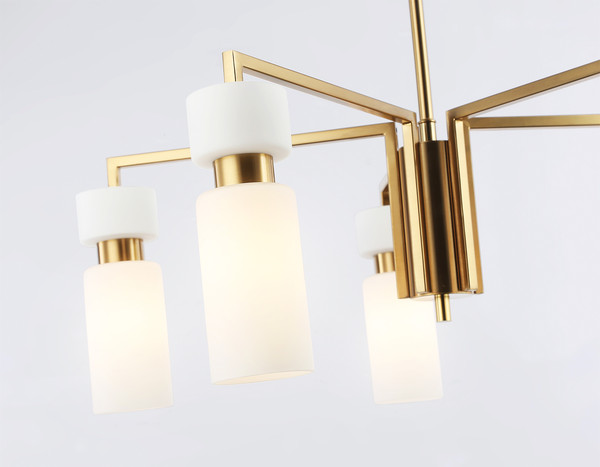 Изображение товара Люстра Ambrella LH56124/5 BS/FR (латунь/белый матовый)