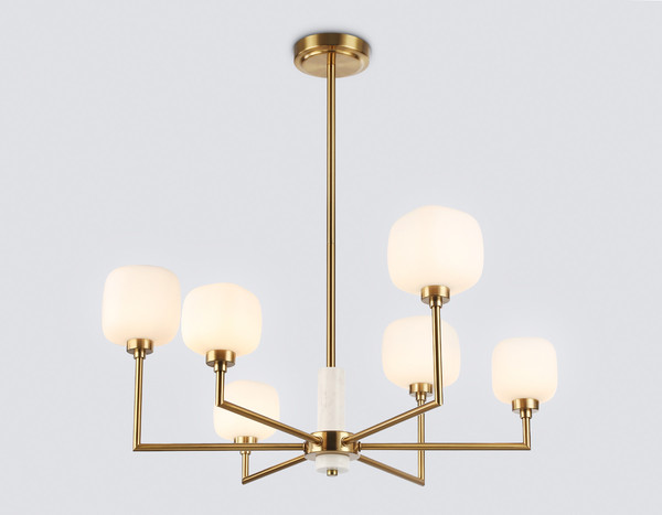 Изображение товара Люстра Ambrella LH53015/6 BS/FR (латунь/белый матовый)