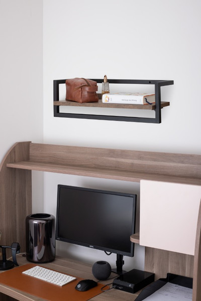 Изображение товара Полка Allerd 80 Rion 80x18 / 4100210300 (черный муар/австралийское дерево)