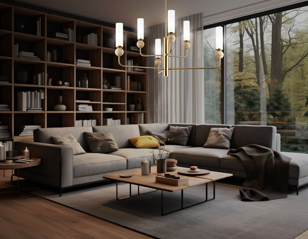 Изображение товара Люстра Ambrella LH53251/6 BS/FR (латунь/белый матовый)