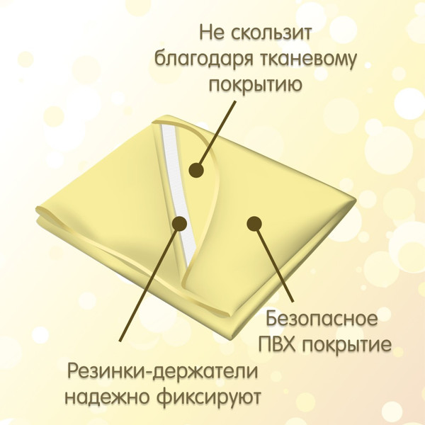 Изображение товара Наматрасник детский Inseense Подкладная с ПВХ покрытием / Ins107kl6 (желтый)