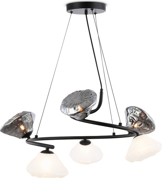 Изображение товара Люстра Ambrella LH15003/6 BK/FR/SM (черный/белый матовый/дымчатый)