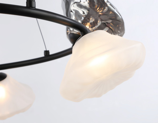 Изображение товара Люстра Ambrella LH15003/6 BK/FR/SM (черный/белый матовый/дымчатый)