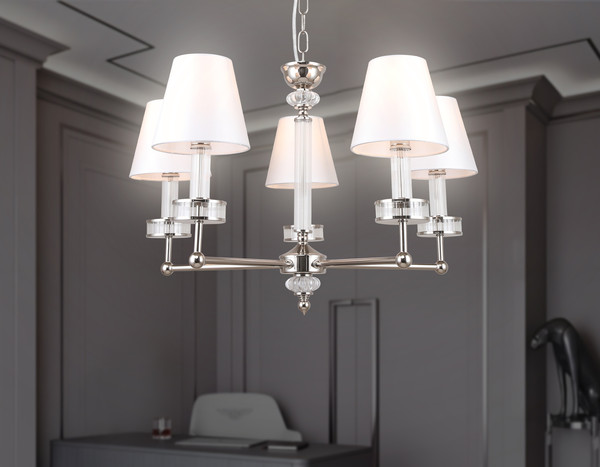 Изображение товара Люстра Ambrella LH71001/5 BN/WH (никель/белый)