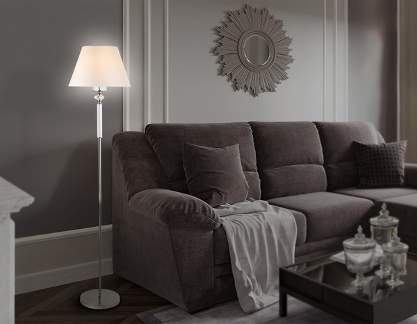 Изображение товара Торшер Ambrella LH71008 BN/WH (никель/белый)