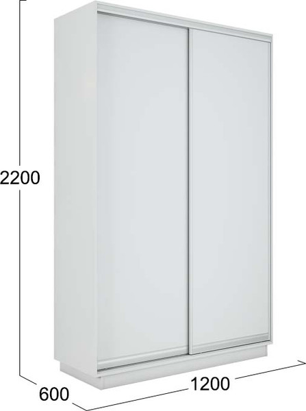 Изображение товара Шкаф-купе ТриЯ Румер-2 СШК 3.120.60-11.11 2-х дверный (белый снег/белый снег/белый снег)
