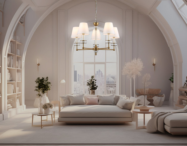 Изображение товара Люстра Ambrella LH71021/5 BS/WH (латунь/белый)