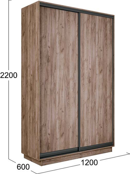 Изображение товара Шкаф-купе ТриЯ Румер-2 СШК 3.120.60-11.11 2-х дверный (дуб крафт табачный/дуб крафт табачный/дуб крафт табачный)