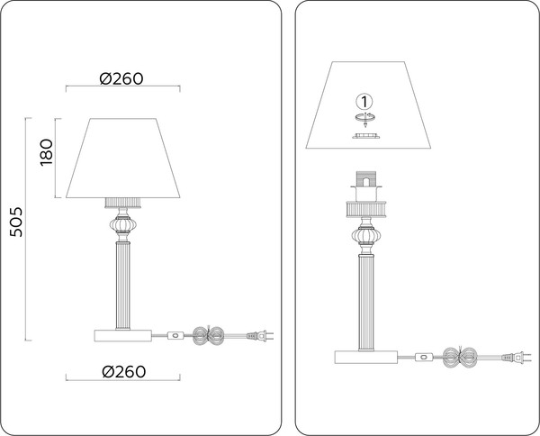 Изображение товара Прикроватная лампа Ambrella LH71007 BN/WH (никель/белый)