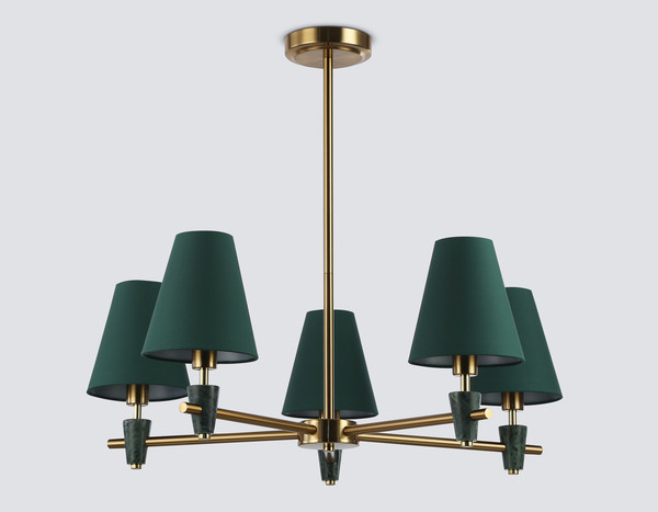 Изображение товара Люстра Ambrella LH75051/5 BS/GN (латунь/зеленый)